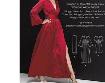 Simplicity D0533/1006 - Size 4-12 or 12-20 Misses Long Dress with Sash and Short Dress Project Runway Junior Dress Sewing Pattern / Uncut FF