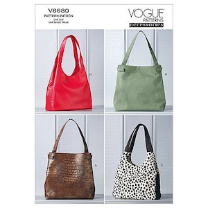 May include: Four different handbag designs. The first is a red tote bag with a single strap. The second is a green tote bag with two straps. The third is a brown tote bag with a crocodile pattern. The fourth is a black and white tote bag with a polka dot pattern.