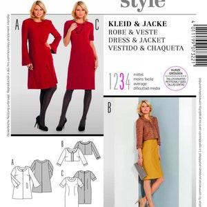 Burda 7322 Size 10-24 Misses Jacket and Fitted Lined Dress Sewing Pattern / Uncut FF