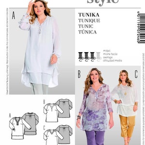 Burda 7246 Plus Size 18-34  Misses  Dresses Tunic and Top Sewing Pattern / Uncut FF