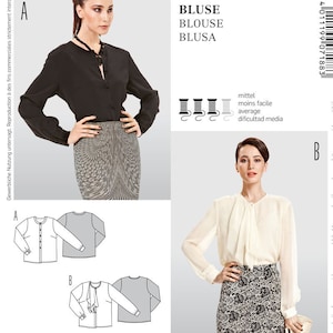Burda 7188 Size 8-18 Misses Blouses Sewing Pattern  / UNCUT Factory Folded