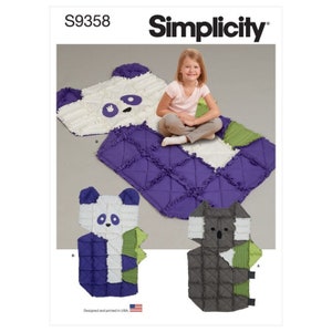 Simplicity R11229 S9358 Sewing Craft Pattern KOALA PANDA Fleece Rag Quilt / Uncut, FF