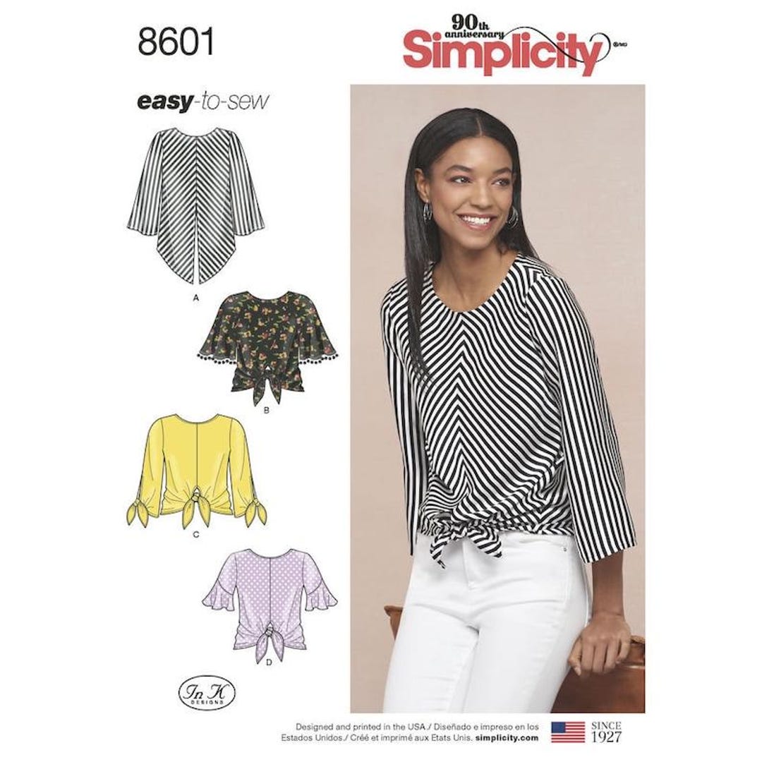 Simplicity 8601 Sewing Pattern - Women's Blouse Pattern, Pullover Top ...