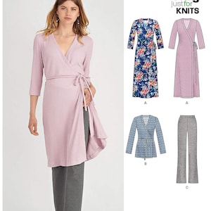 New Look 6581 Sewing Pattern Misses Easy Knit Dress Tunic Pants 8-20 Uncut