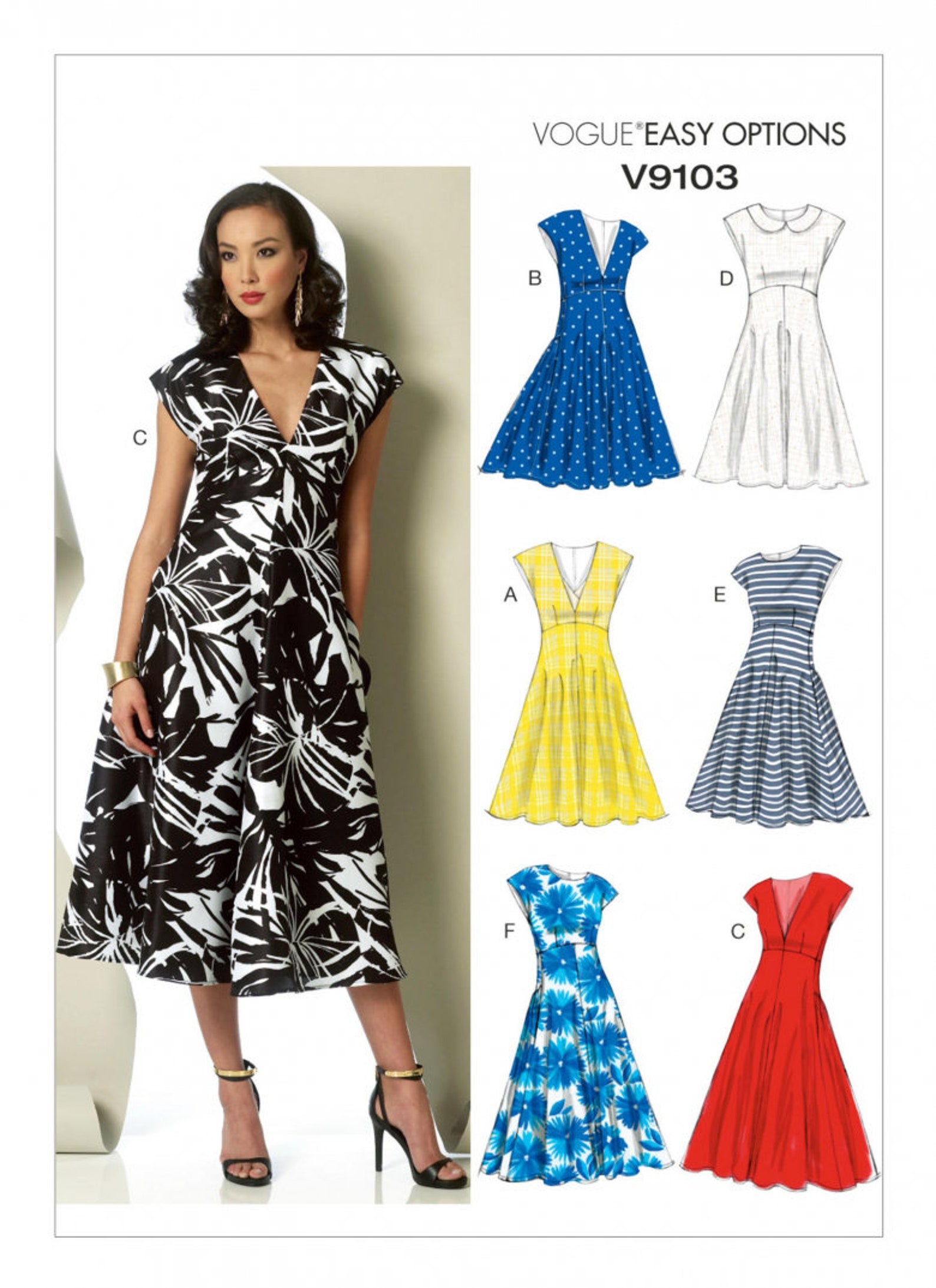 Vogue V9103 Sewing Pattern Misses Flared Dresses Size 6-14 - Etsy