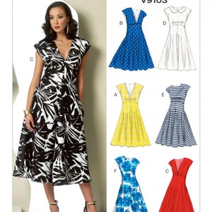 Vogue V9103 Sewing Pattern Misses Flared Dresses Size 6-14 - Etsy