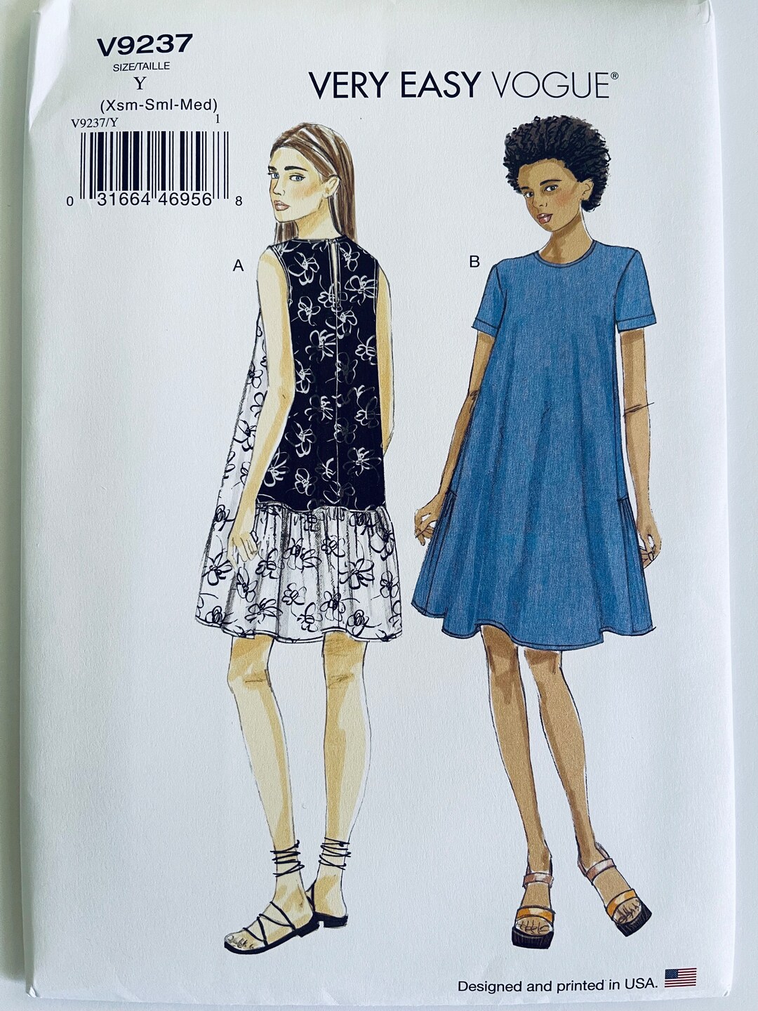 Vogue Ruffles Vogue V9237 Misses' A-line, Back-ruffle Dresses/size 4-14 or 16-26 ...