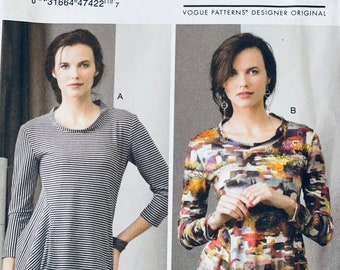 Vogue V9300 / R10065 by MARCY TILTON Misses' Close Fitting Tops -  Vogue Designer Original Size 4-14 or 16-26/ Uncut FF