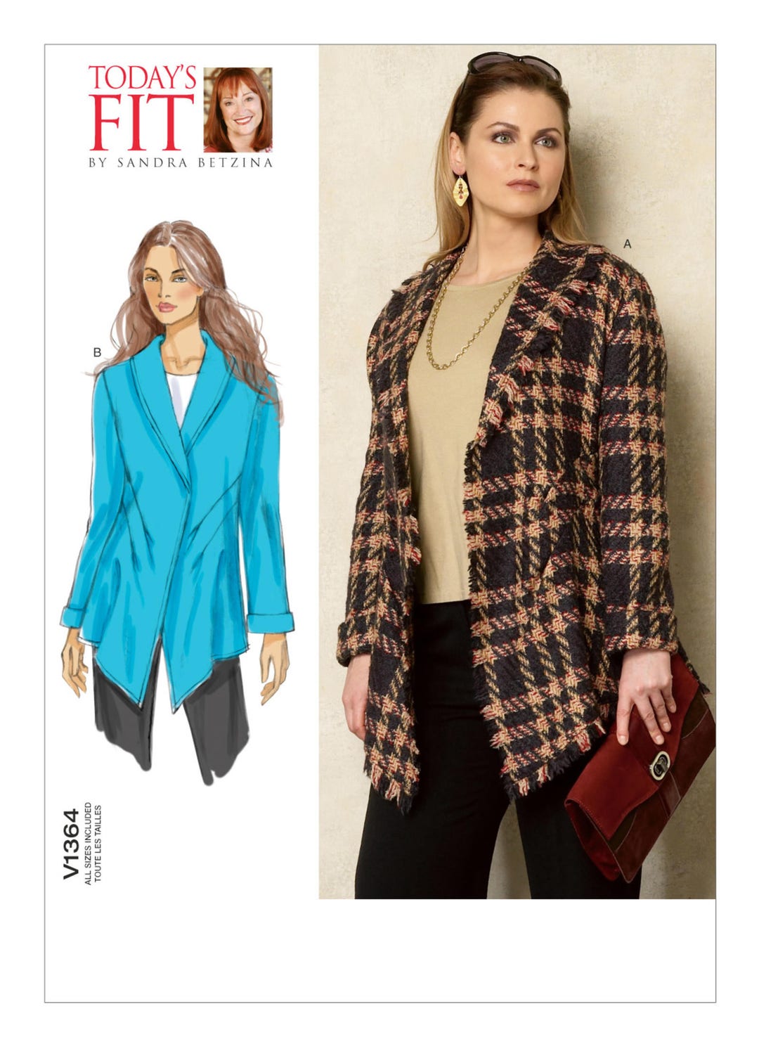 Vogue V1364 Sandra Betzina Misses' Loose Fitting Jacket Sewing Pattern ...