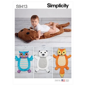 Simplicity S9413 Sewing Pattern - Baby Tummy Time Animal Mats / Uncut