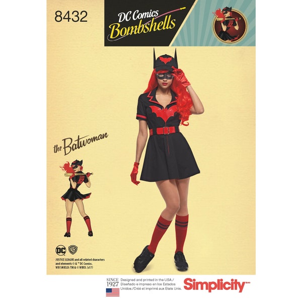 Simplicity 8432 Misses Cosplay Costume, Super Hero Costume, Costume Dress Size 6-14 or 16-24