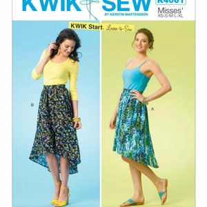 Kwik Sew K4061 Misses&#39; High-Low Hem Skirts Sewing Pattern Size XS-XL