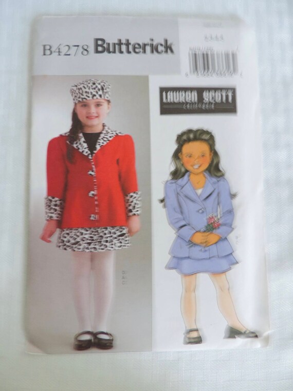 Butterick B4278 Size 2 3 4 5 Lauren Scott Girls Children s Jacket skirt and Hat Sewing Pattern Uncut FF Etsy