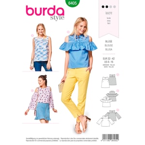 Burda Style B6405 Misses&#39; Tops in Three Variations - Size: 6-16