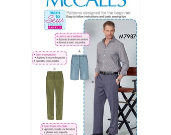 McCall's M7987 Men's Shorts and Pants Sewing Pattern - Size 30-32-34-36 or 36-39-42-44 /Uncut, FF