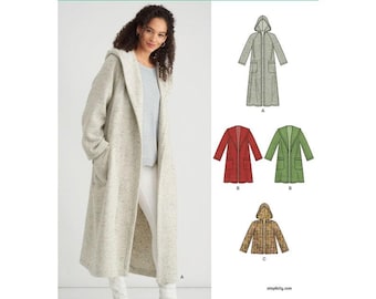 New Look 6585 Sewing Pattern - Women&#39;s Jacket, Womens Cardigan, Winter Coat, Hooded Jacket, Long Jacket, Size XS-XL, Uncut FF