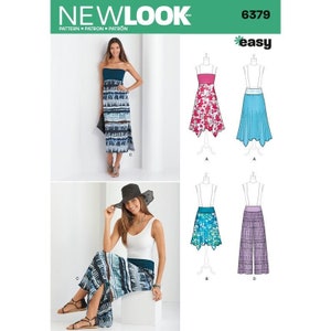 New look 6379 misses' pants, skirt, and convertible maxi-skirt sewing pattern size 6-24 / uncut ff