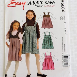 McCalls M5684 Size 3-6 Girl's Jumper Sewing Pattern  / UNCUT Factory Folded