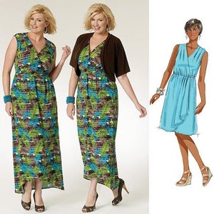 Butterick B5764 Plus Size 18W-24W or 26W-32W Misses Shrug, Dress & Belt Sewing Pattern / Uncut/FF