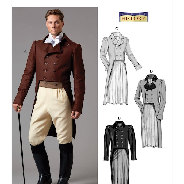 McCalls' B6573 M8135 Men's 19th Century Tailcoat / Jacket Sewing Pattern - Size 38-44 or 46-