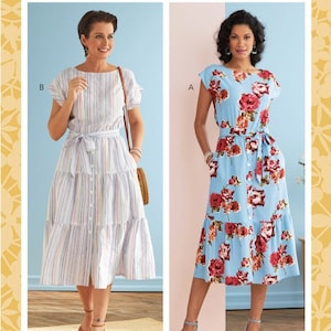 Butterick B6722 R10556 Misses Dresses Sewing Pattern Size 6-14 or 14-22  / Uncut FF