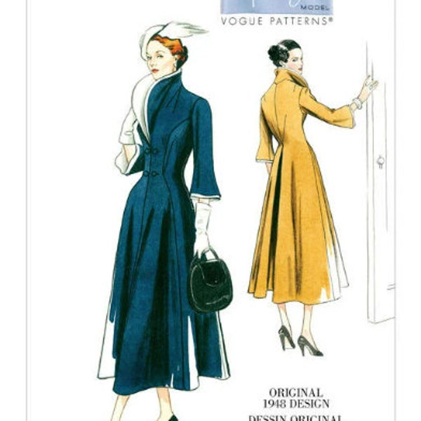 Vogue V9280 / R10332 Misses Close Fitting Dress with Princess Seams "1948" Retro Design Sewing Pattern / Uncut FF