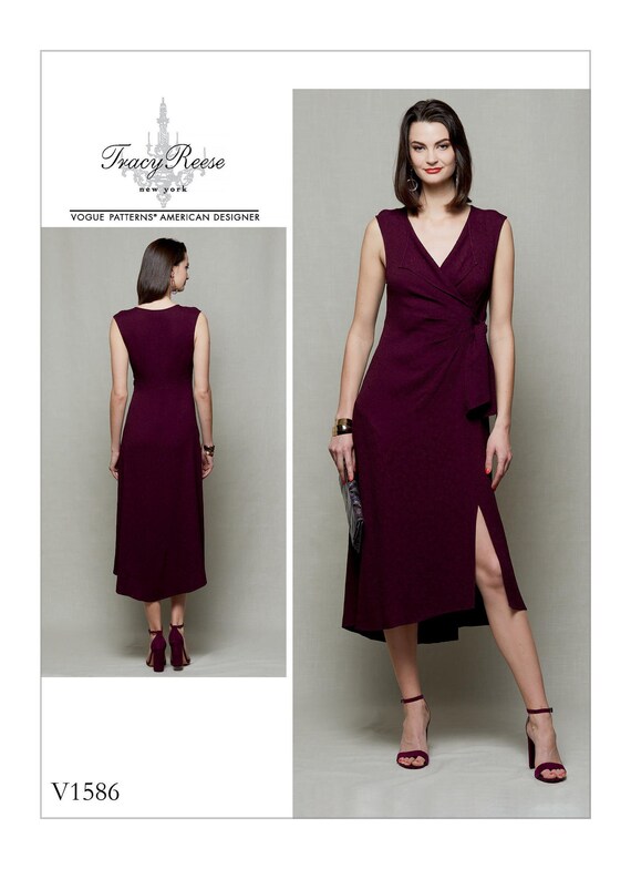 Vogue V1586 Tracy Reese Fit & Flare Dress W Pleats Sewing Pattern 
