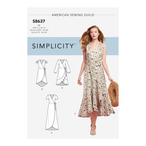 Simplicity 8637 S8637 Sewing Pattern Misses Wrap Dresses - Etsy