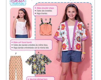 McCall's M7378 Girls'/Girls' Plus Kimono-Style Jackets, Tops, Shorts and Pants Sewing Pattern  / UNCUT Factory Folded