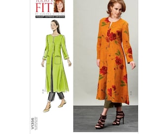 Vogue v1356 Sewing Pattern - Misses' Duster and Pants - One Size/Uncut, FF