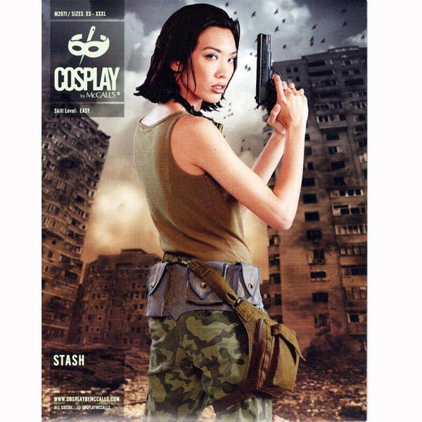 McCall's Cosplay M2071 "Stash" Military Steampunk Biker Belt/ Purse /Fanny Pack /Size XS-XXXL Sewing Pattern  / Uncut/FF