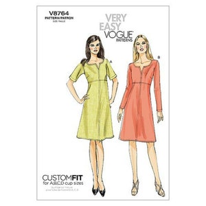 Vogue V8764 - Size 8-16 or 16-24  Misses Lined Dresses Sewing Pattern / Uncut/FF