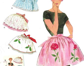 Simplicity 8814 10387 Sewing Pattern Misses Vintage 1950s Aprons. One Size FF
