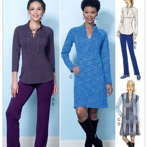Butterick B6494 Sewing Pattern - Misses Top, Vest, Dress and Pants - Size 6-14 or 14-22/Uncut