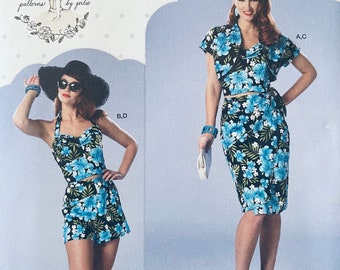 Simplicity S9290 - Misses' & Misses' Petite Bolero, Bustier, Sarong and Shorts Sewing Pattern / Uncut, FF
