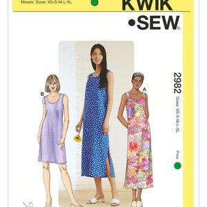 Kwik Sew K2982 Sewing Pattern - Misses Dresses - Size XS-XL