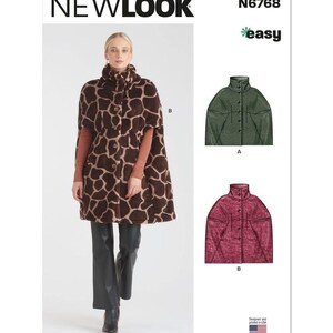 New Look N6768 Sewing Pattern - Misses&#39; Cape Uncut, FF