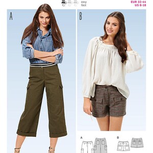 Burda Sewing Pattern 6600 Size 6-18 Misses 3/4-Pants/Trousers and Shorts  / Uncut FF