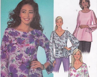 Butterick B4134 Sewing Pattern Misses Top and Belt - Size 6-14 or 16-22 / Uncut, ff