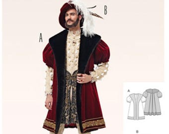 Burda 6887 Sewing Pattern Men's Costume Renaissance Henry VIII Sizes 38-50 Uncut