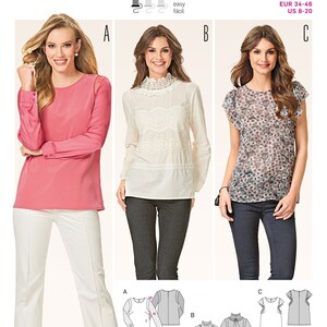 Burda 6568 misses blouses sewing pattern   size 8-20 /  uncut, ff