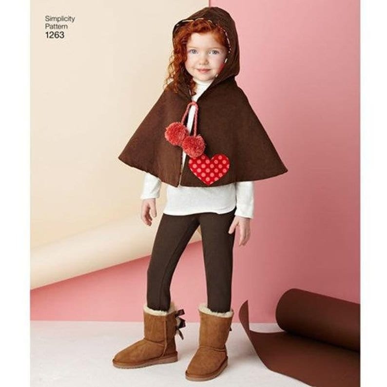 Simplicity 1263 Child's Poncho and Reversible Cape Sewing