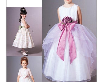 Vogue V7819 Girl's Flowergirl Communion Princess Dress & Cardigan Jacket Sewing Pattern Size 2-4 or 5-6X/ UNCUT Factory Folded