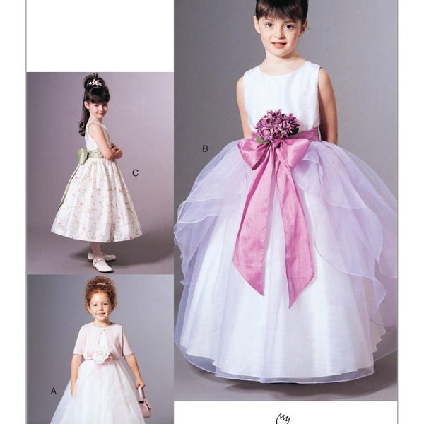 Vogue V7819 Girl's Flowergirl Communion Princess Dress & Cardigan Jacket Sewing Pattern Size 2-4 or 5-6X/ UNCUT Factory Folded