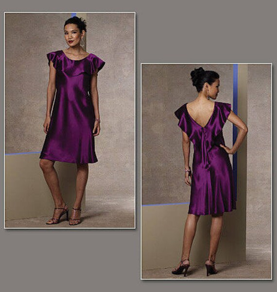 Vogue V1138 Size 6-12 Tom and Linda Platt Women's Ruffled Cocktail Dress  Sewing Pattern / Uncut FF - Etsy