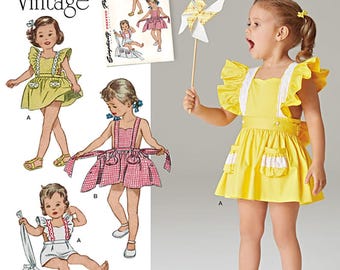 Simplicity Sewing Pattern 8099 Toddlers' Romper and Button-on Skirt - Size 1/2 - 4T