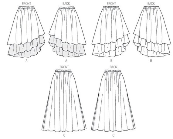Vogue V8981 Size 4-14 or 16-26 Misses' Gathered Waistline, Tiered Skirt in  3 Variations Sewing Pattern / Uncut FF -  Australia
