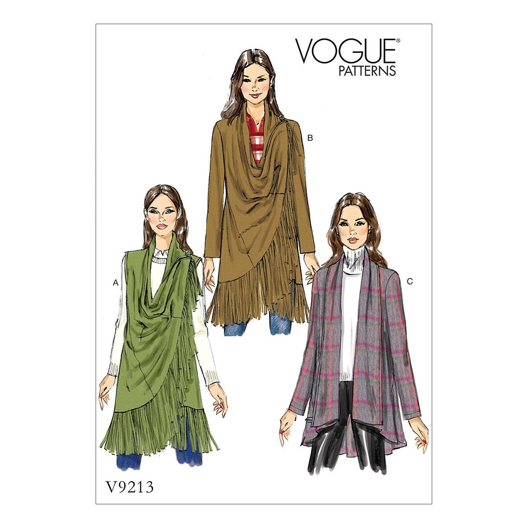 Vogue V9213 Size 4-14 or 16-26 Misses' Loose Fitting Vest and Jacket ...