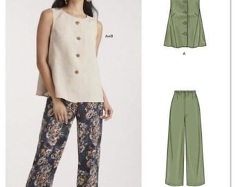 New Look N6781 Sewing Pattern for Womens Top & Pants, Size 10-22/Uncut
