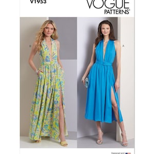 Vogue V1953 Sewing Pattern - Misses Dresses with Belt - Size 6-14 or 16-24/Uncut